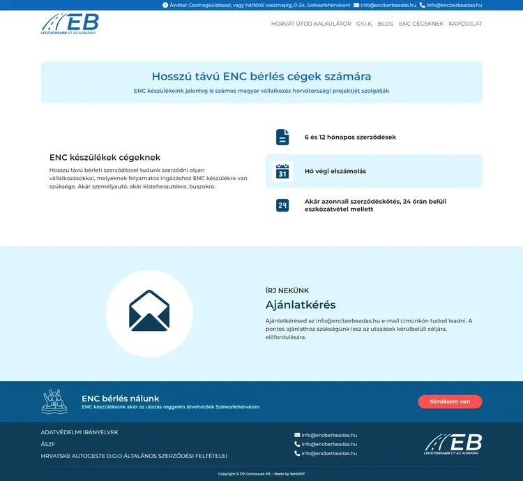 ENC bérbeadás hu ajánlatkérés
