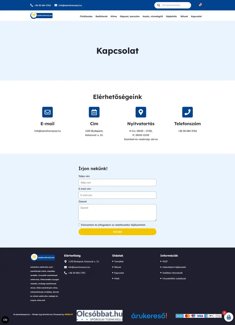 szerelvényezz hu kapcsolat